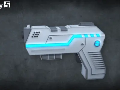 Toon Sci-fi Weapons pack Low-poly 3D model