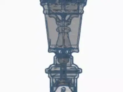 Old french lamppost 3D model