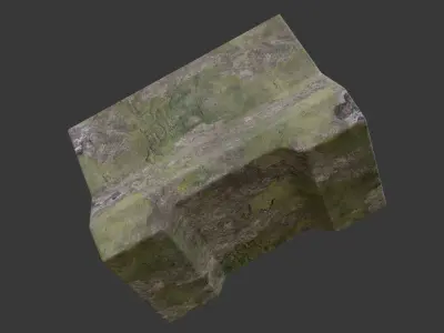 damaged concrete traffic barrier 3D model