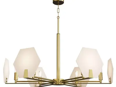 Rae Collection 6 Light Chandelier Low-poly 3D model