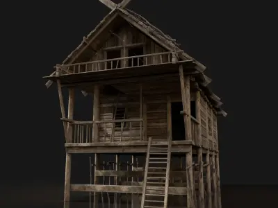 Next Gen AAA FANTASY MEDIEVAL WOODEN HOUSE FOREST HOUSE SWAMP Low-poly 3D model