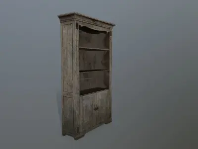 Cupboard 6 old wooden cabinet Low-poly 3D model