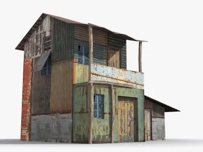 Slum x3 Low-poly 3D model