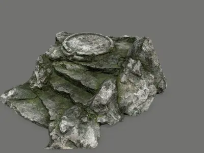 Ladder Ruin Low-poly 3D model 11