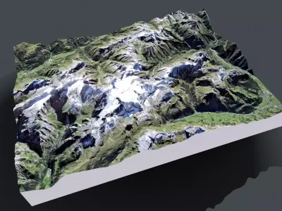 Mountain landscape Scharhorn Alps  3D model