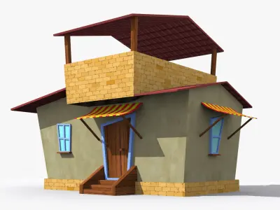 Cartoon House n Low-poly 3D model