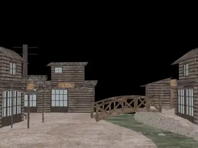 Old Shack Low-poly 3D model  Low-poly 3D model