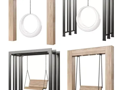 Swing set with canopy 3D model