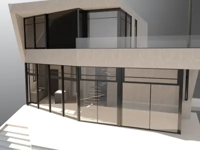 Modern House with pool 3D model