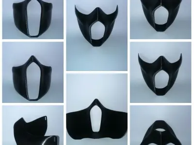 Mask wings with opening mechanism 3D print model
