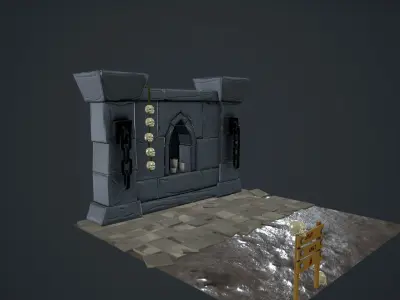 Low Poly Wall Free low-poly 3D model