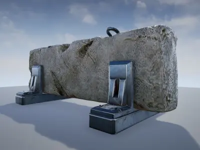 Sci-fi Roadblock - game model Low-poly 3D model