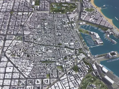 Barcelona Low-poly 3D model
