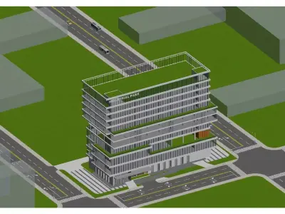 modern office building 3D model