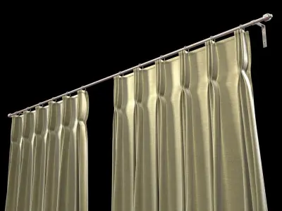 Pinch Pleat Heading Curtain  3D model