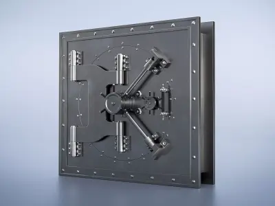 bank vault door Low-poly 3D model