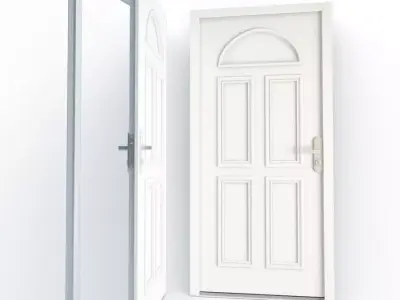 White Door Ignac and Doorknob 3D model