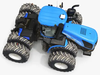  New Holland T9 Wheeled Tractor Dirty Simplified 