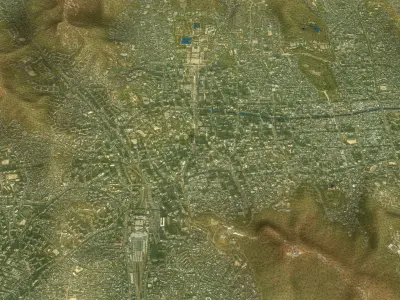 Seoul - Topography Terrain Low-poly 3D model