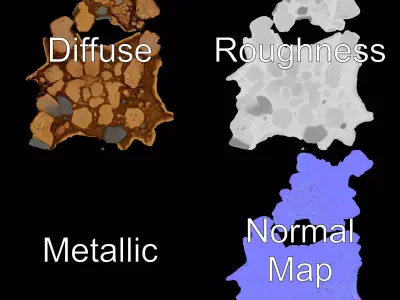 Rustic Stone Terrain model pack Low-poly 3D model