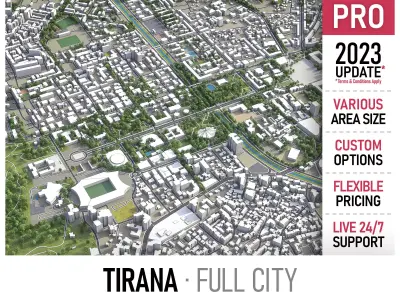 Tirana  Low-poly 3D model