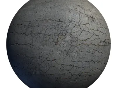 Cracked asphalt scan 45 tile Low-poly 3D model
