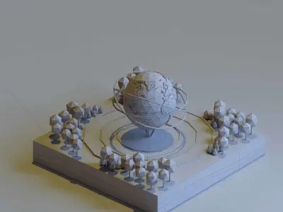 Unisphere Monument Low-poly 3D model