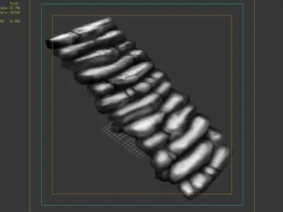 Heyang suburbs - stairs - stone ladder 01 3D model