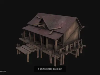 Fishing village asset collection 3D Model Pack
