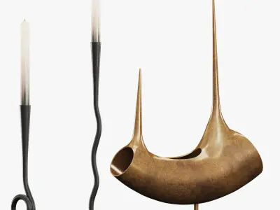 Decorative set Savage Low-poly 3D model