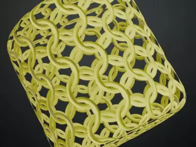 Gold Round Iron Chainmail PBR Seamless Texture