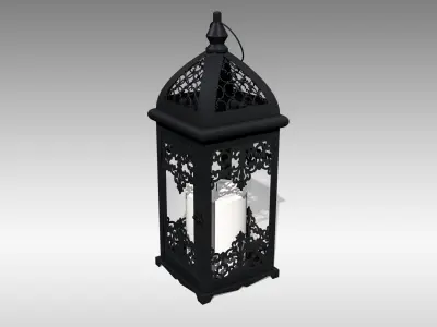 Metal Lantern 03 Low-poly 3D model