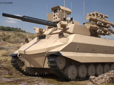  Desert Combat Vehicle with Missile Launchers Simplified 