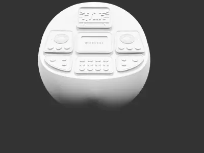 Futuristic Sci Fi Communication Console for 3D print Low-poly 3D model