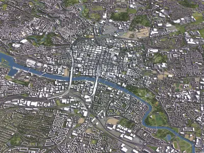 Glasgow - Topography Terrain 3D City 3D Model Pack