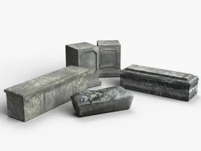 Tombstones 3D Model Pack
