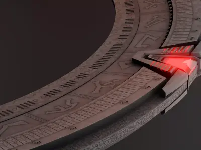The Gate circle with lights Low-poly 3D model