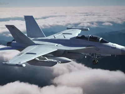  Fighter Jet Boeing EA 18G with Pilot 