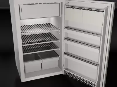 Refrigerator without handle Old Polus-10 PBR game-ready Low-poly 3D model