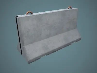CONCRETE BARRIER REALISTIC STYLIZED Low-poly 3D model
