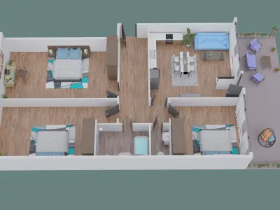 House Floor Plan in 3D 3D model