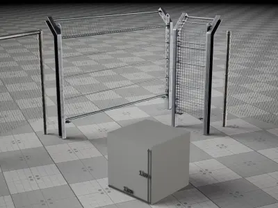 Metal Fence Chain Game 3D model Low-poly Low-poly 3D model