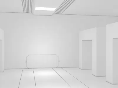 Sci Fi Warehouse 3D model 2