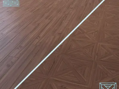 Parquet - Laminate - Wooden floor 2 in 1 Low-poly 3D model 62