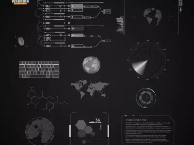 Sci-Fi Hud Elements dashboard 3D model
