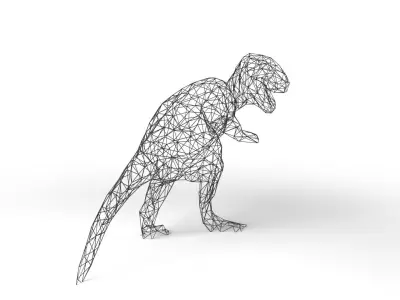 TRexDinosaur Wireframe Low-poly 3D model