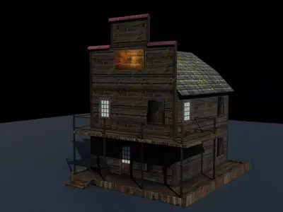 House for Game Texture and Low-poly 3D model
