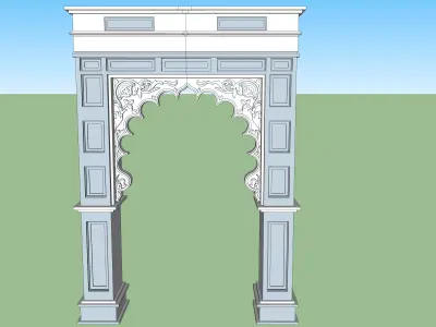 indian jodhpur stone haritage arch door  3D model