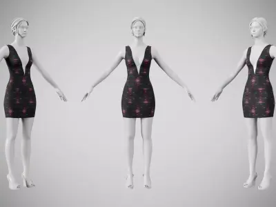 Dress 34 Light Burst Static Low-poly 3D model