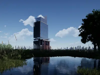 Architectural - highrise building 31 floor in sketchup model 3D model